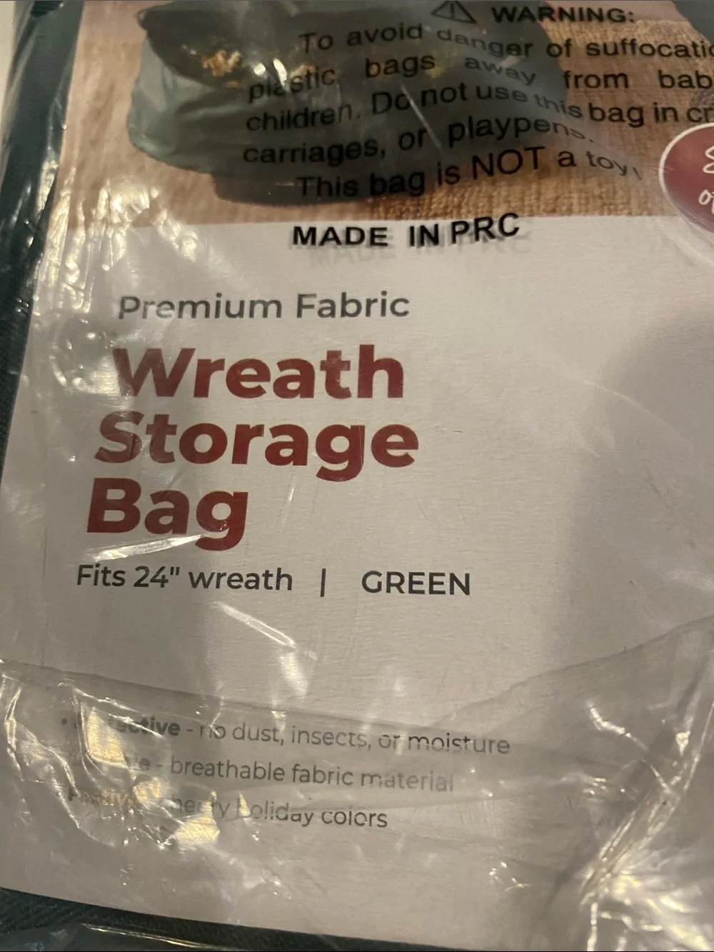NIP Wreath Storage Bag